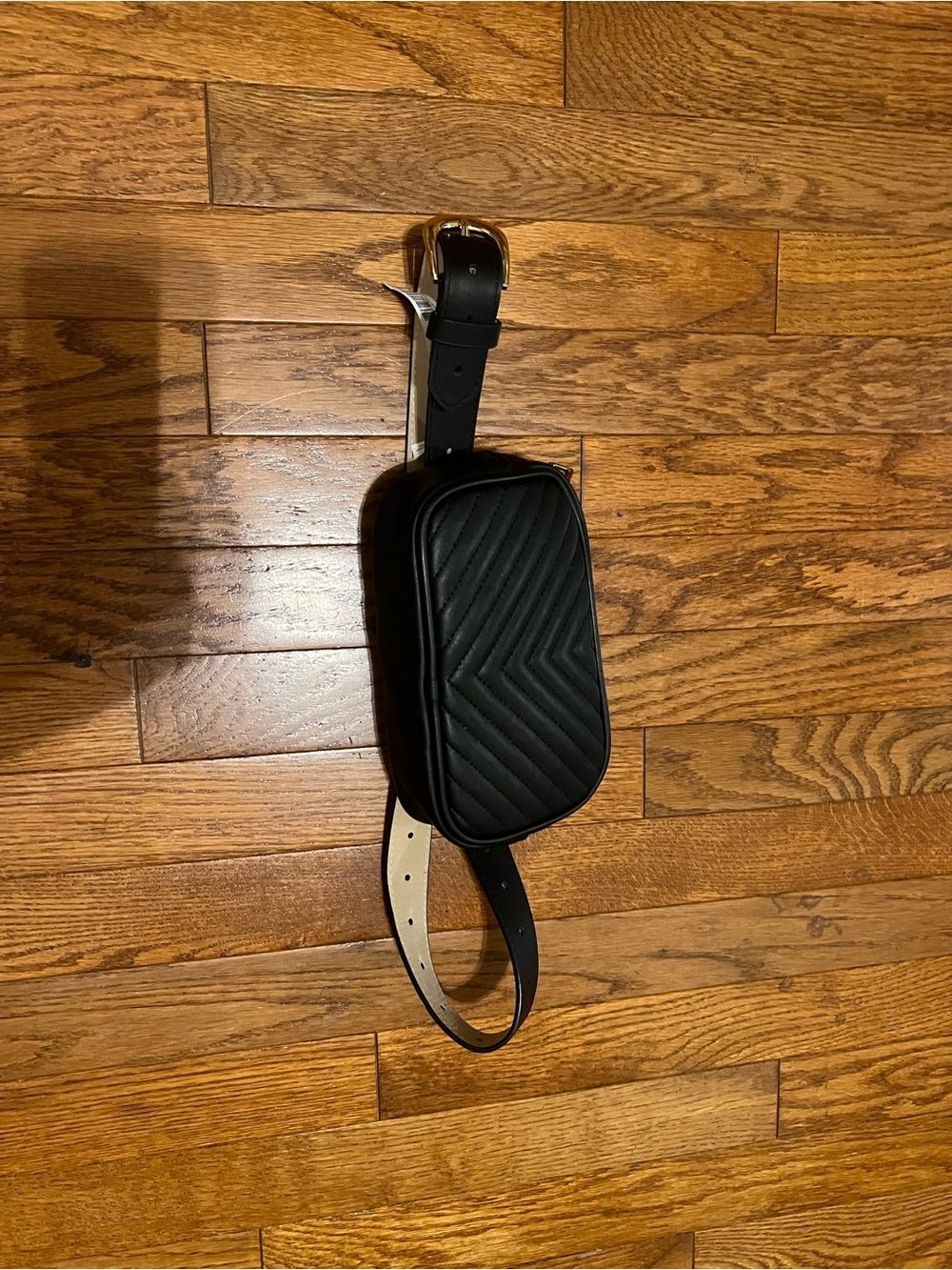 Brand new w/o tag Black Quilted Leather Belt Bag - Steve Madden